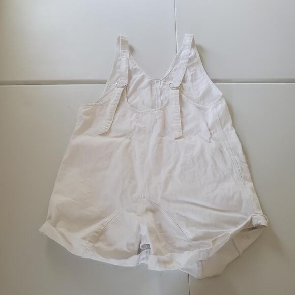Free People We The Free Shortalls High Roller Womens Medium White Overall Shorts - Picture 2 of 11